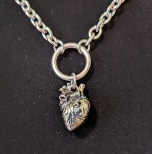 Gothic Anatomical Heart Stainless Steel Pendant Necklace